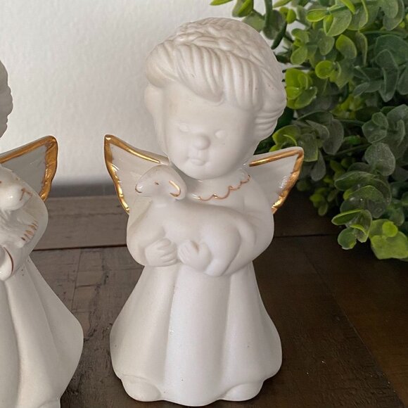 Giftco Inc Porcelain Angel Bell with Lamb and Dog - Set of 2 - Picture 3 of 5